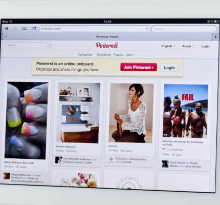 Screenshot of Pinterest