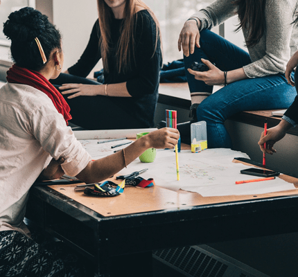Group of students talking
