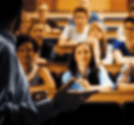 Teacher in front of classroom