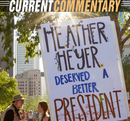 Protest sign supporting Heather Heyer