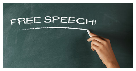 shutteratakan/Shutterstock Free speech written on green chalkboard