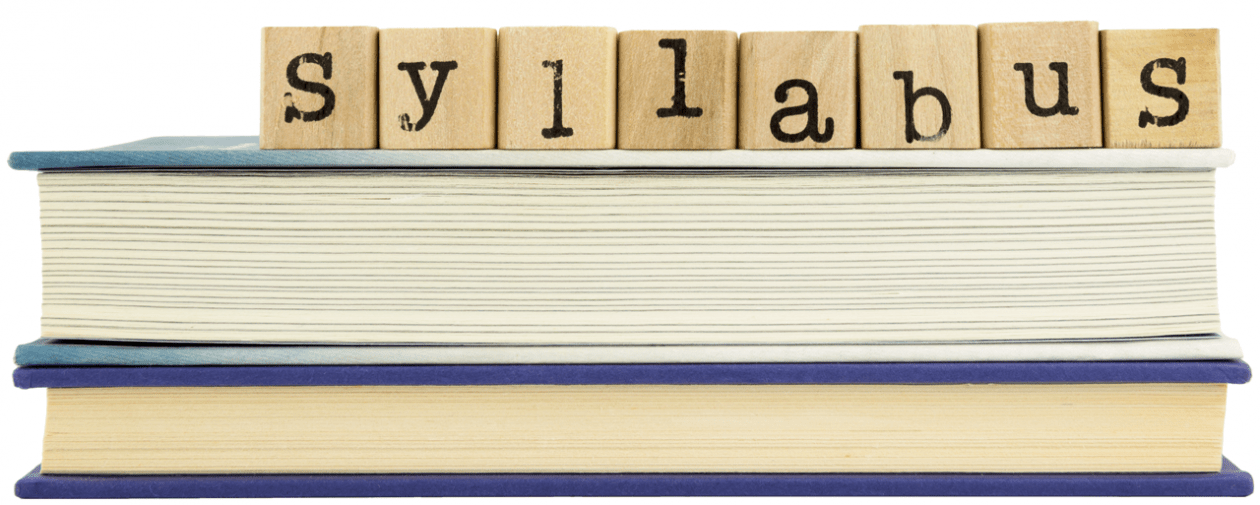 Syllabus and stack of books
